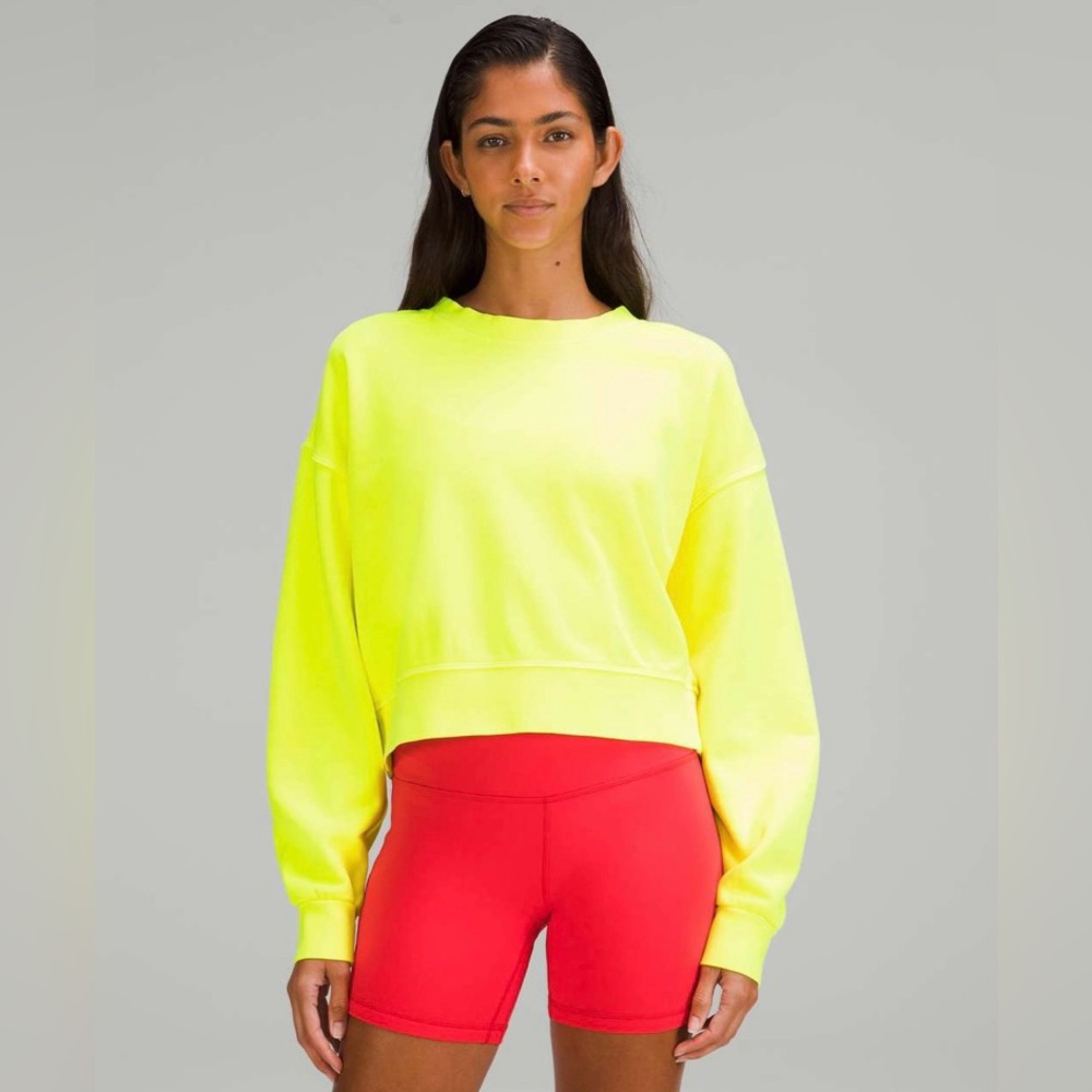 BNWT Lululemon Perfectly Oversized Crop Crew *Neon Wash Size 2